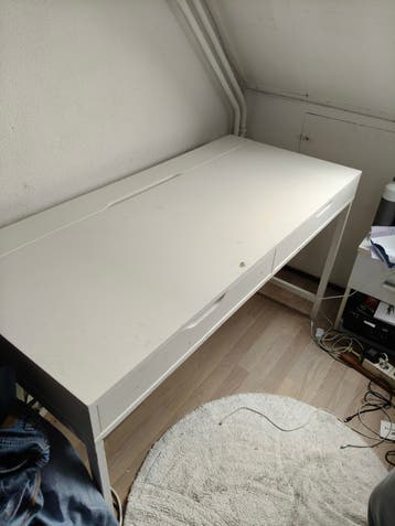 Wit bureau met lades en opbergruimte - 132x60x76 cm