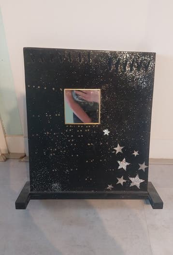 Sieraden rek met spiegeltje en glitter