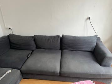 Grote grijze hoekbank - comfortabel en ruim