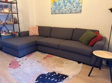 Gratis af te halen: heerlijke grijze bank met chaise longue