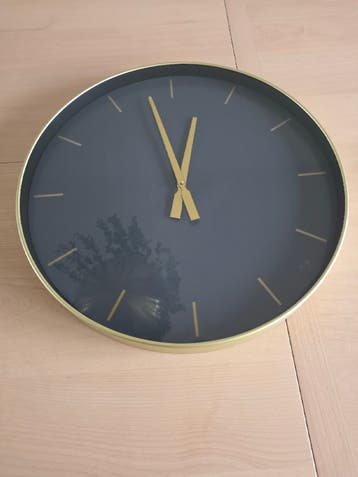 Moderne Wandklok Zwart met Goud