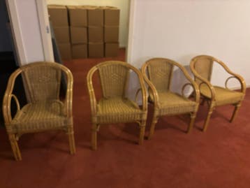 Set van 4 rotan stoelen