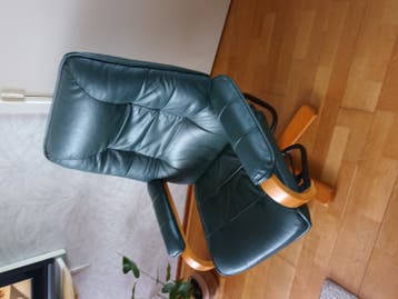 leren relaxstoel verstelbaar kleur groen