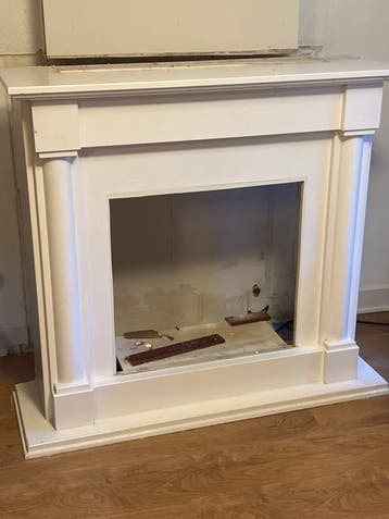 Decoratieve schouwombouw, wit, 80x100x20 cm