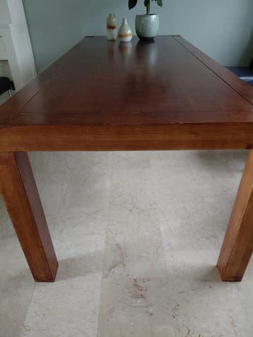 Grote gebeitste eettafel - 220x95x76 cm