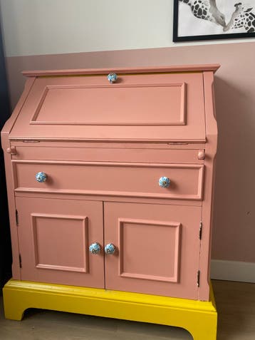 Vintage Secretaire Roze/Geel - gratis