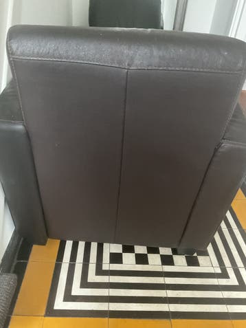 Leren fauteuil 2 x