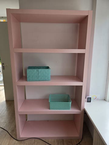Roze Boekenkast met 4 Planken