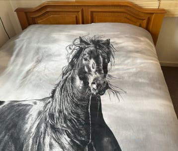 Eiken tweepersoonsbed 140x200 cm met dik matras