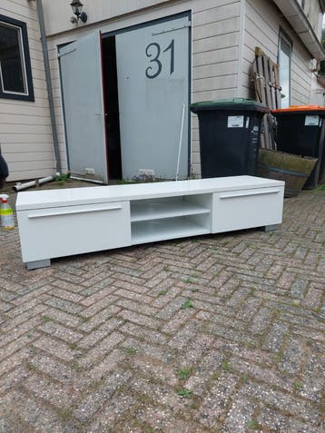 Modern TV-meubel wit hoogglans 180x45x37 cm
