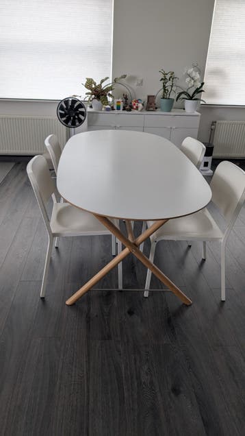 IKEA Slähult/Dalshult eettafel met 4 Janinge stoelen