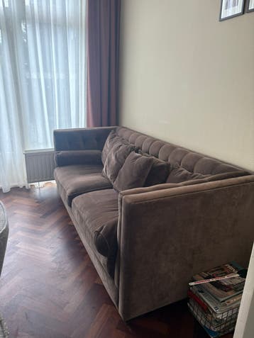Driezits bank bruin velvet