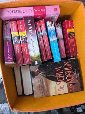 Doos vol romans: Nora Roberts, Carole Mortimer en meer