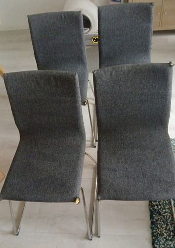 4 antraciet eetkamerstoelen - gratis ophalen