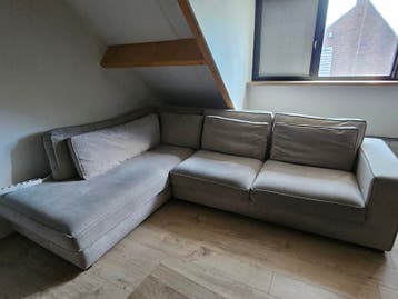 Comfortabele grijze hoekbank - Zo goed als nieuw