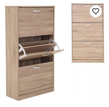 Schoenenkast met 3 lades -GRATIS- Sonoma eiken look