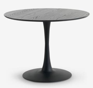 Zwarte ronde eettafel