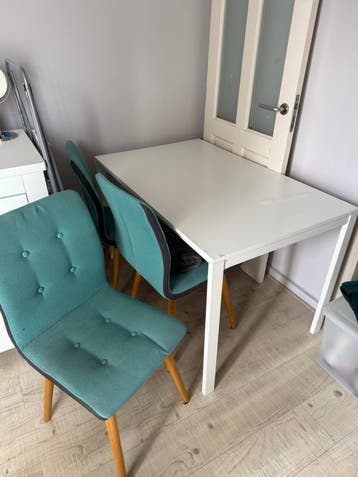 3 chairs  + IKEA Melltorp (16739) Table 75 x 125