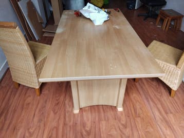 Eethoek GRATIS  mef 4 Rieten  Stoelen