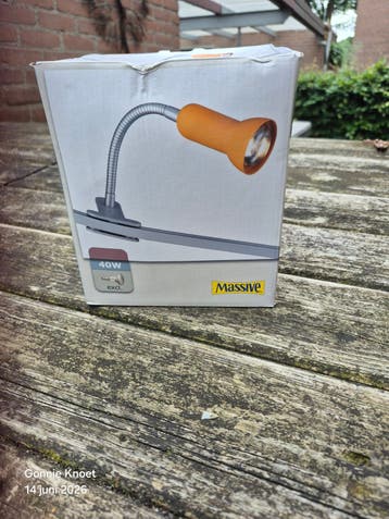 Massive Klemspot 40W - Oranje/Grijs,  2 stuks