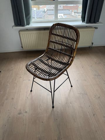 Set van 6 rotan stoelen met stalen frame