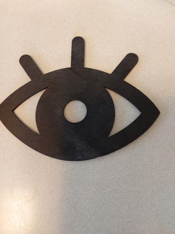 Decoratief oog van hout, zwart