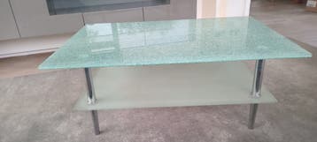 Salontafel glas en metaal