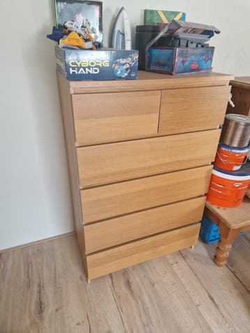 3x IKEA Malm ladekasten eiken kleur
