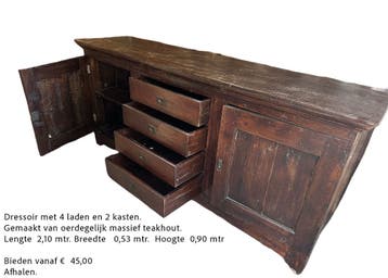 Dressoir/massief teak
