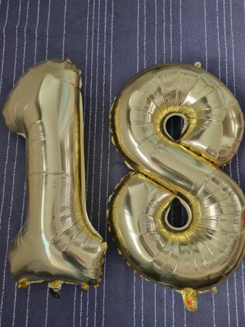 Folieballon goud 18 jaar