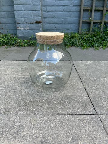 Terrarium pot met kurk deksel - 20x18 cm