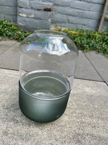 Hema vaas glas - donkergroen - 20 cm hoog