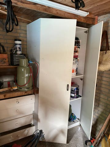 Kast voor in een garage op berging