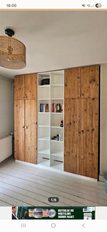 kledingkast/boekenkast combinatie