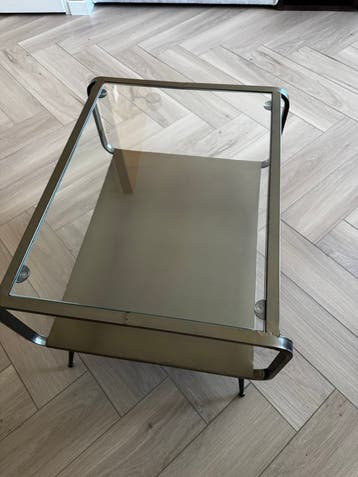 BePureHome Bijzettafel Metaal/Glas Antique Brass