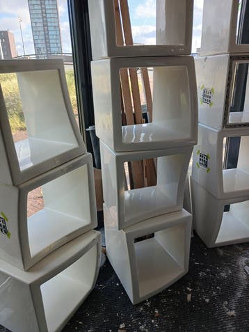 Witte modulaire opbergkubussen - Set van 6