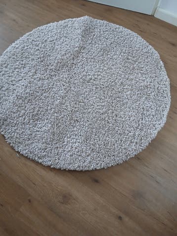 Gratis Rond vloerkleed, beige/grijs, shaggy