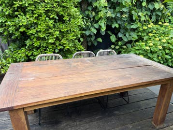 Gratis af te halen: Teakhouten tuintafel 201 x 101 cm