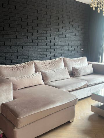 Hoekbank Velours (gratis af te halen) VANDAAG!
