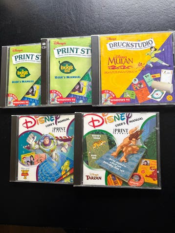 Disney Print Studio CD-ROMs voor Windows 95 (5 stuks)
