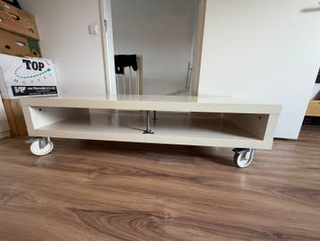 TV-meubel op wielen - wit/crème