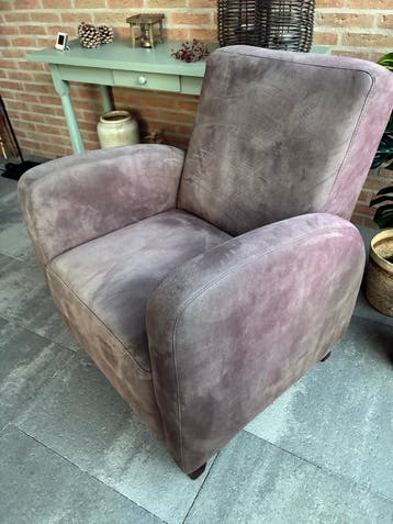 Comfortabele fauteuil - Bruin suède look