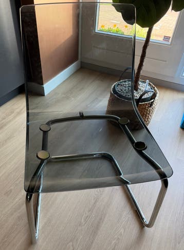 IKEA stoel Tobias grijs transparant (2x)