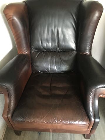 Leren fauteuil bruin