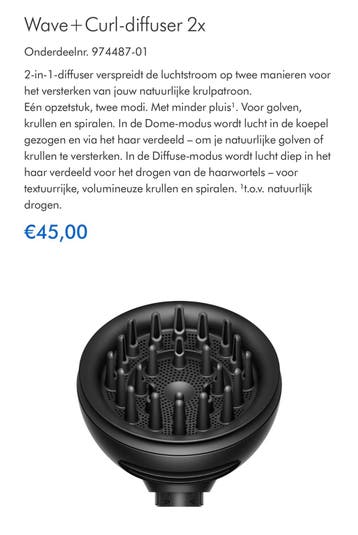 GEZOCHT: Dyson airwrap coanda 2x Diffuser opzetstuk!