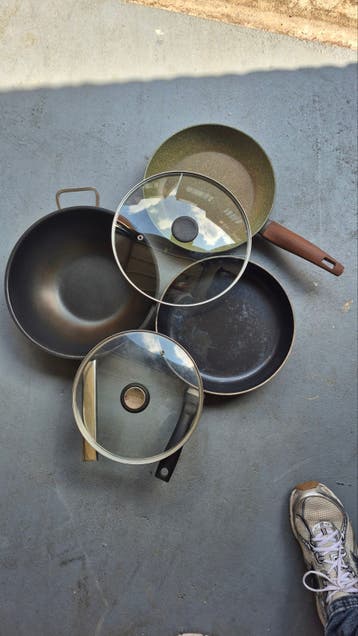 Pannenset: Wok, Koekenpan en Braadpan met Deksel