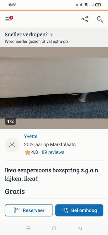 IKEA Boxspring - Gratis af te halen in Kralingen