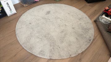 Rond vloerkleed, crèmekleurig, 160 cm