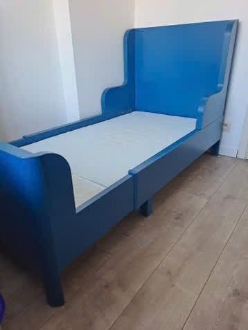Blauw meegroeibed Ikea Busunge met matras