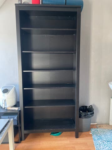 Zwarte Boekenkast met 6 Vakken